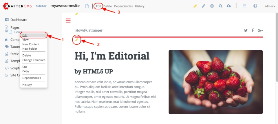 screenshot of Crafter CMS